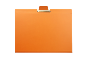 A Vibrant Orange Folder Awaits Its Contents on a Clear PNG or White Background.