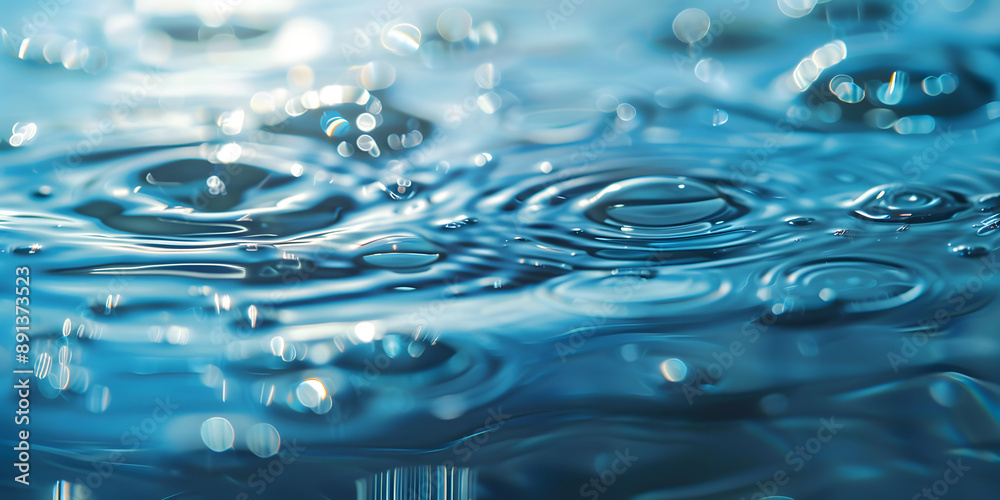 Poster macro photo water with splashes