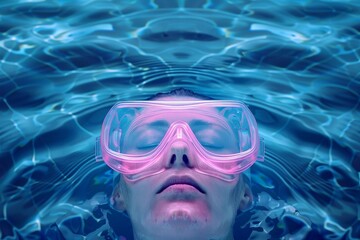 Naklejka premium Peach-colored retro sunglasses. Beautiful simple AI generated image in 4K, unique.