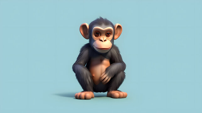 Chimpanzee 3d cartoon style