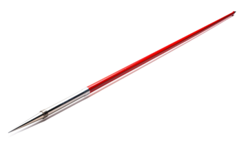 A Red Javelin Spear Poised for Flight, Ready to Pierce the Air on a Clear PNG or White Background.