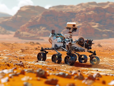 Exploration Beyond: Hyper-realistic 3D Rendering of Mars Rover on Martian Surface in 8K Resolution