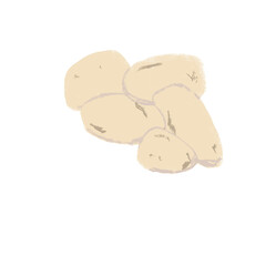 Illustration of small pile of new potatoes, isolated