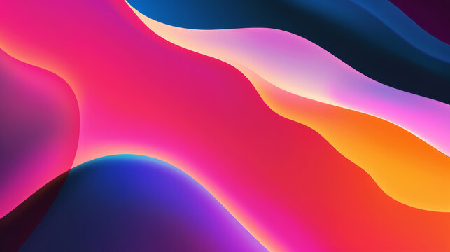 colorful glowing waves and shapes on black background, iphone, macos wallpaper
