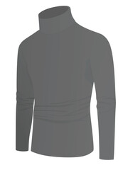 Grey  roll neck shirt. vector illustration