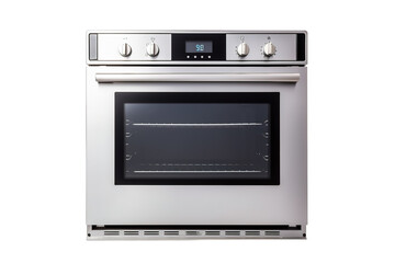 Obraz premium Sleek Stainless Steel Oven Ready For Baking Delights on a Clear PNG or White Background.