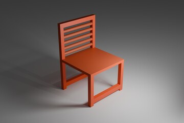 3d render wooden chair 