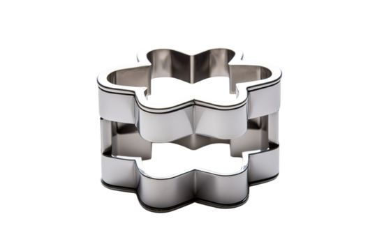 A Stacked Five-Point Star Shaped Cookie Cutter in the Afternoon Light on a Clear PNG or White Background. - Powered by Adobe