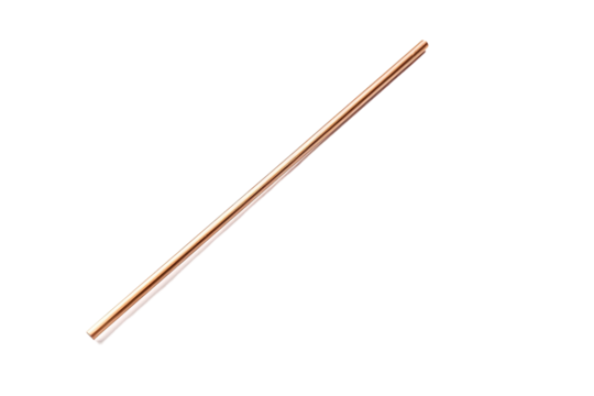 A Rose Gold Straw Ready For A Refreshing Drink on a Clear PNG or White Background.