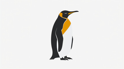 Fototapeta premium Majestic emperor penguin standing alone on a white background