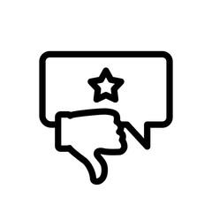 Vector graphics. SEO marketing, analytics, advertising, business icon. Linear icon, feedback button. Linear icons such as feedback, message icon, and thumb up.