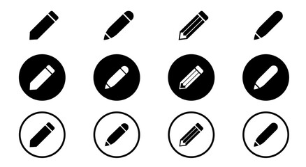  Pencil icons set. Pencil vector icon. Edit icon vector isolated on white background.