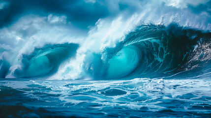 Giant ocean waves are forming tubes as they crash