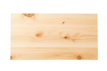 A Light Wood Plank With Knots, Ready For Crafting on a Clear PNG or White Background.