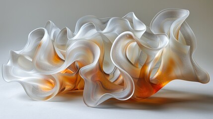 Ethereal Silk-like Material Art Forms with Radiant Light