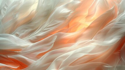 Ethereal Silk-like Material Art Forms with Radiant Light