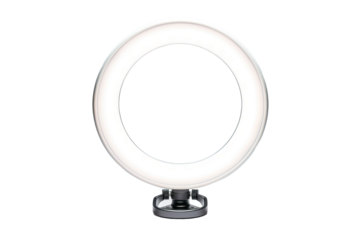 Circular LED Light Emitting A Soft Glow Against A White Background on a Clear PNG or White Background.