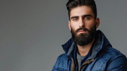 Obraz premium Portrait of a Handsome Man with Beard
