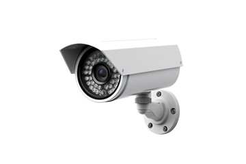 A Security Camera's Vigilant Gaze Against a White Background on a Clear PNG or White Background.