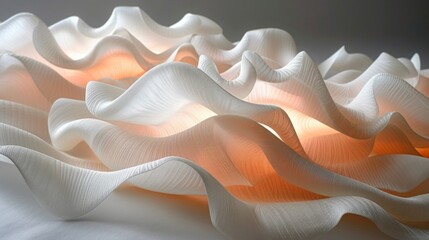Ethereal Silk-like Material Art Forms with Radiant Light