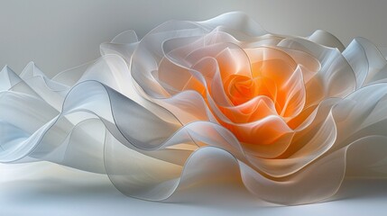 Ethereal Silk-like Material Art Forms with Radiant Light