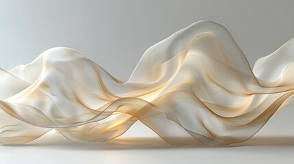 Ethereal Silk-like Material Art Forms with Radiant Light