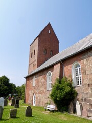 Friehof von Utersum und Süderende auf der Insel Föhr in der Nordsee, sprechende Grabsteine