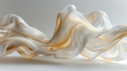 Ethereal Silk-like Material Art Forms with Radiant Light