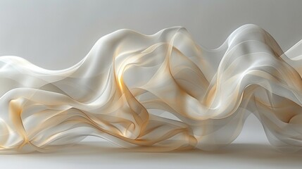 Ethereal Silk-like Material Art Forms with Radiant Light