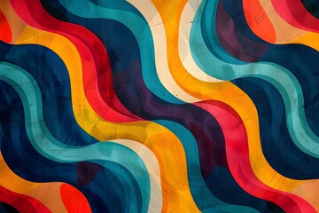 Vibrant Abstract Waves in Bold Colors
