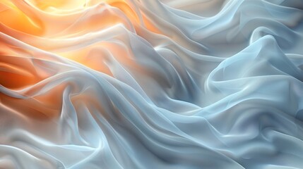 Luminous Abstract Wave Fabric Art with Soft Gradient Colors