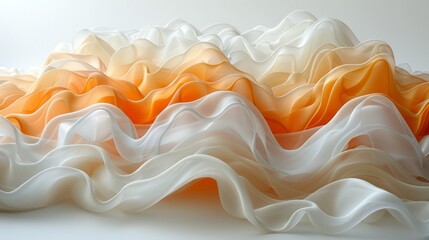 Luminous Abstract Wave Fabric Art with Soft Gradient Colors