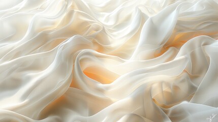 Luminous Abstract Wave Fabric Art with Soft Gradient Colors