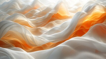 Luminous Abstract Wave Fabric Art with Soft Gradient Colors
