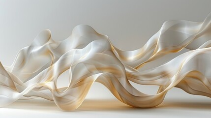 Luminous Abstract Wave Fabric Art with Soft Gradient Colors