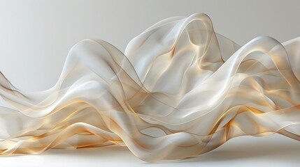 Luminous Abstract Wave Fabric Art with Soft Gradient Colors