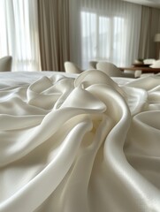 Luminous Abstract Wave Fabric Art with Soft Gradient Colors