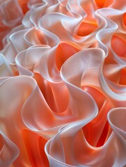 Luminous Abstract Wave Fabric Art with Soft Gradient Colors