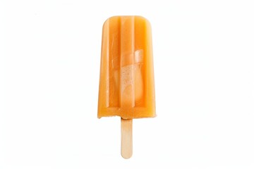 Varying  popsicles on an orange background. Flat lay of ice creams  in pop-art style with copy space. Horizontal  format. Beautiful simple AI generated image in 4K, unique.