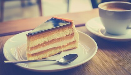 Sweet Indulgence: Coffee and Cake on a Well-Set Table