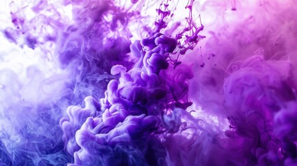 Fototapeta premium Purple Ink Swirls Abstract Background