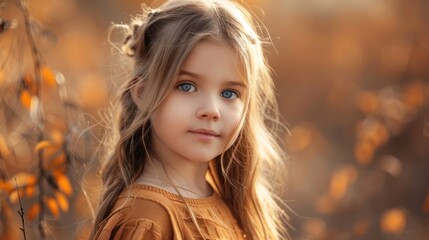 Fototapeta premium Young Girl with Blonde Hair and Blue Eyes