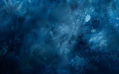 Fototapeta premium Abstract blue background with grunge texture and space for text. Dark blue color. Blue abstract watercolor dark background.