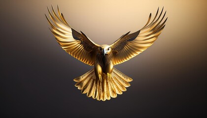 Obraz premium Design a logo of a golden falcon diving through the air.