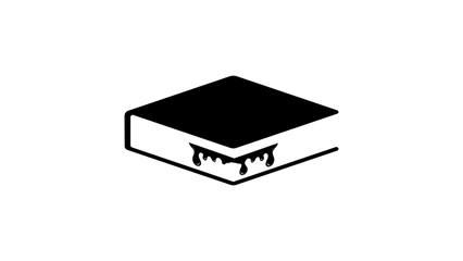 horror book, book with blood,  black isolated silhouette