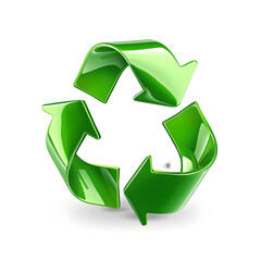 Obraz premium Green recycle icon isolated on white background