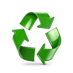 Obraz premium Green recycle icon isolated on white background