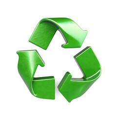 Obraz premium Green recycle icon isolated on white background