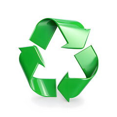 Obraz premium Green recycle icon isolated on white background