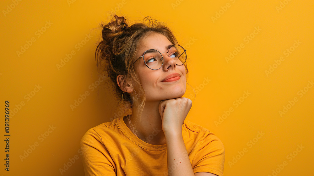 Wall mural portrait of a smiling woman